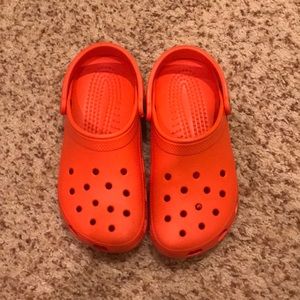 Orange crocs
